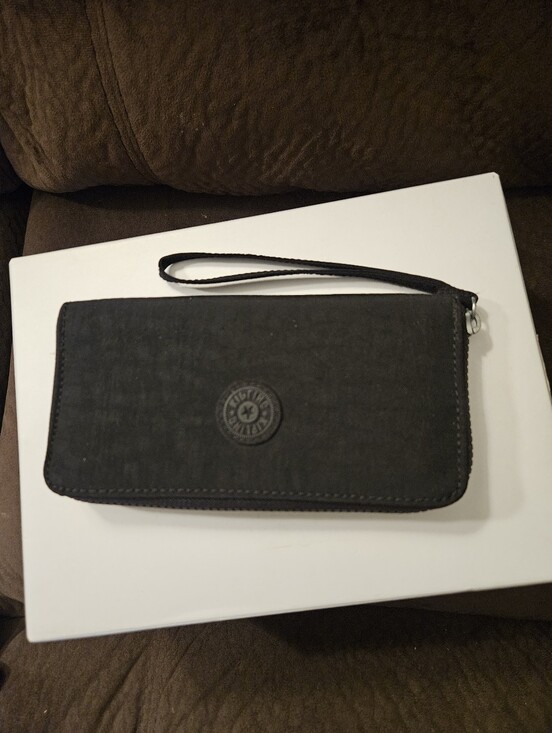 Kipling Handbags - NWOT Kipling Alia Black Nylon Zip Around Wristlet Wallet